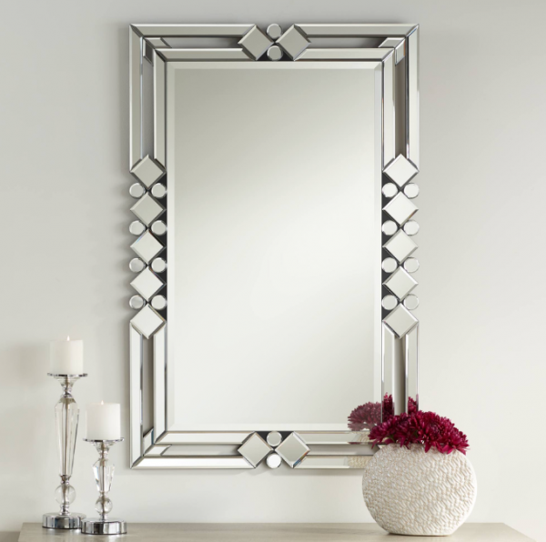 Cermin Dinding dengan Bingkai Berlian